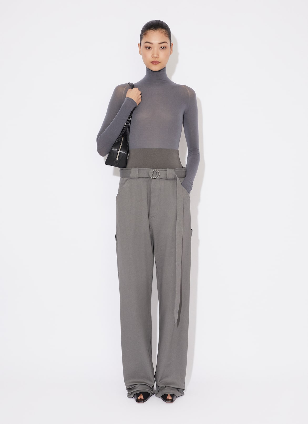 CARGO TROUSERS WITH KNIT BAND ALAÏA STEEL CARGO TROUSERS WITH KNIT BAND